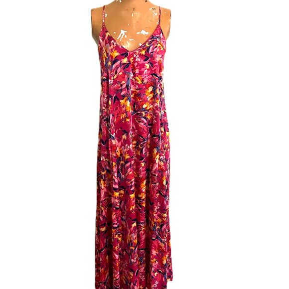 Nicole Miller Multicolor Floral Spaghetti Strap Maxi Women's Dress Size XS Art - Picture 1 of 11